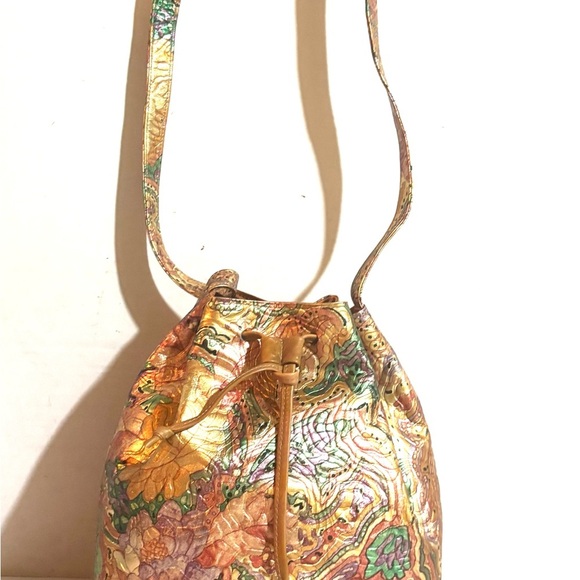 Handmade leather print crossbody bucket  Handbag - Picture 4 of 7